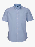 Camisa regular fit Fil-a-Fil azul Mr. Blue
