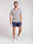 Camisa Regular Fit Lino Azul Mr. Blue