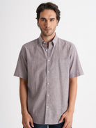 Camisa Regular Fit Lino Azul Mr. Blue