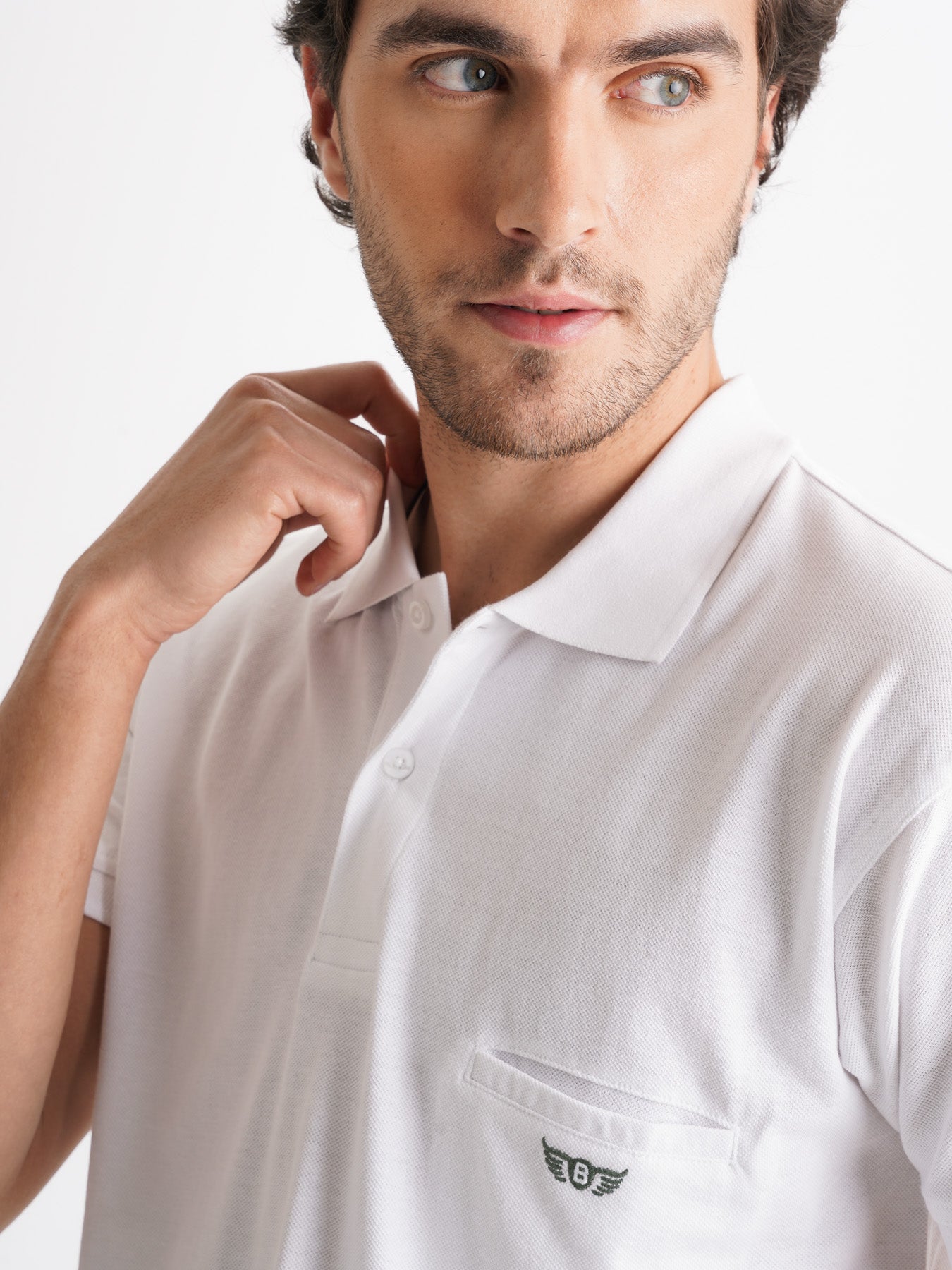 Mr. Blue Regular Fit White Piquet Polo