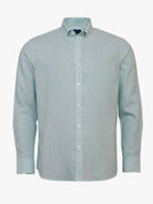 Mr. Blue Green Linen Regular Fit Shirt