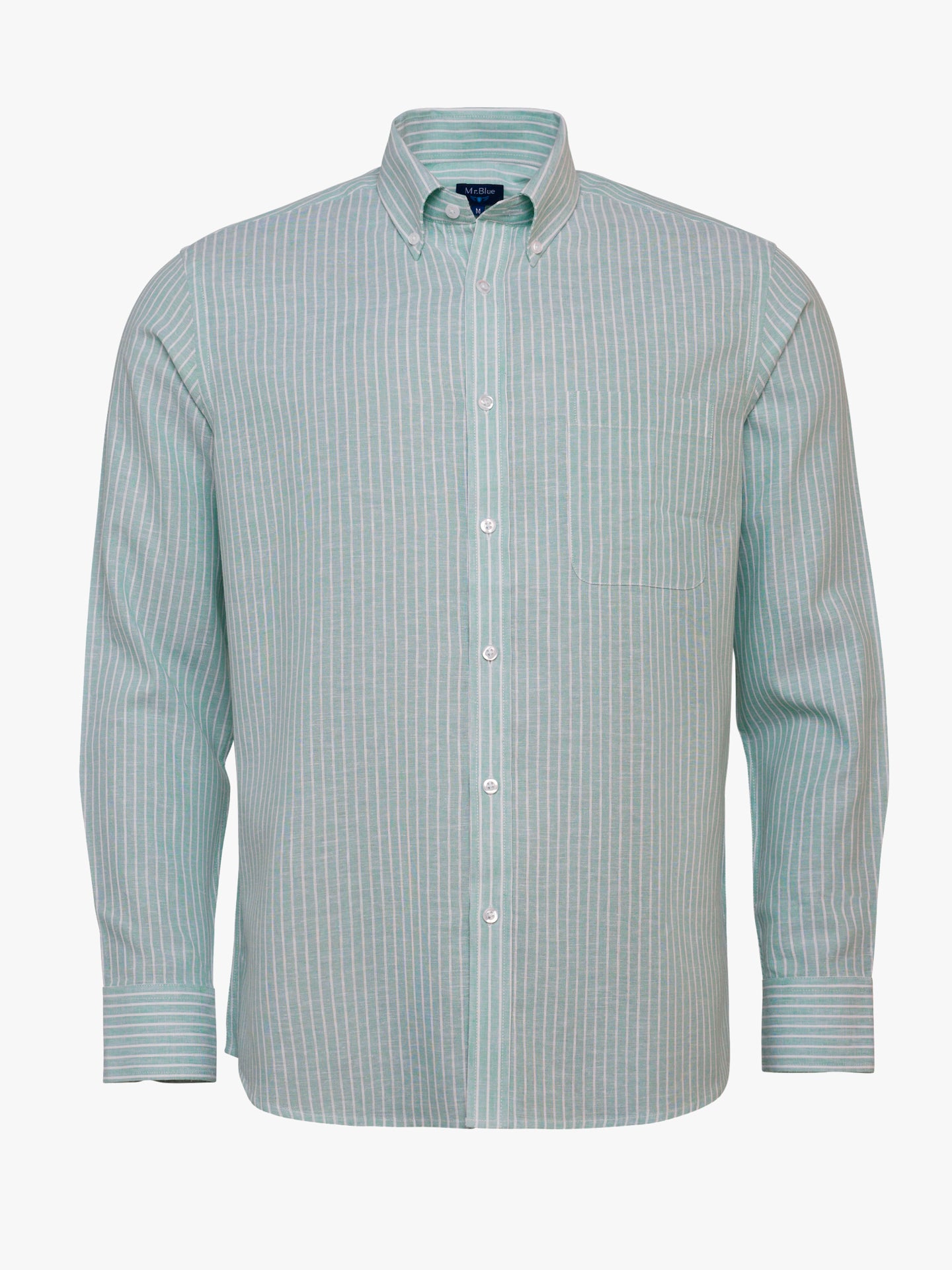 Mr. Blue Green Linen Regular Fit Shirt