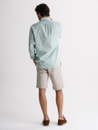 Mr. Blue Green Linen Regular Fit Shirt